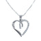 Cubic Zirconia Heart Pendant Silver 16" Italian Necklace JX128563